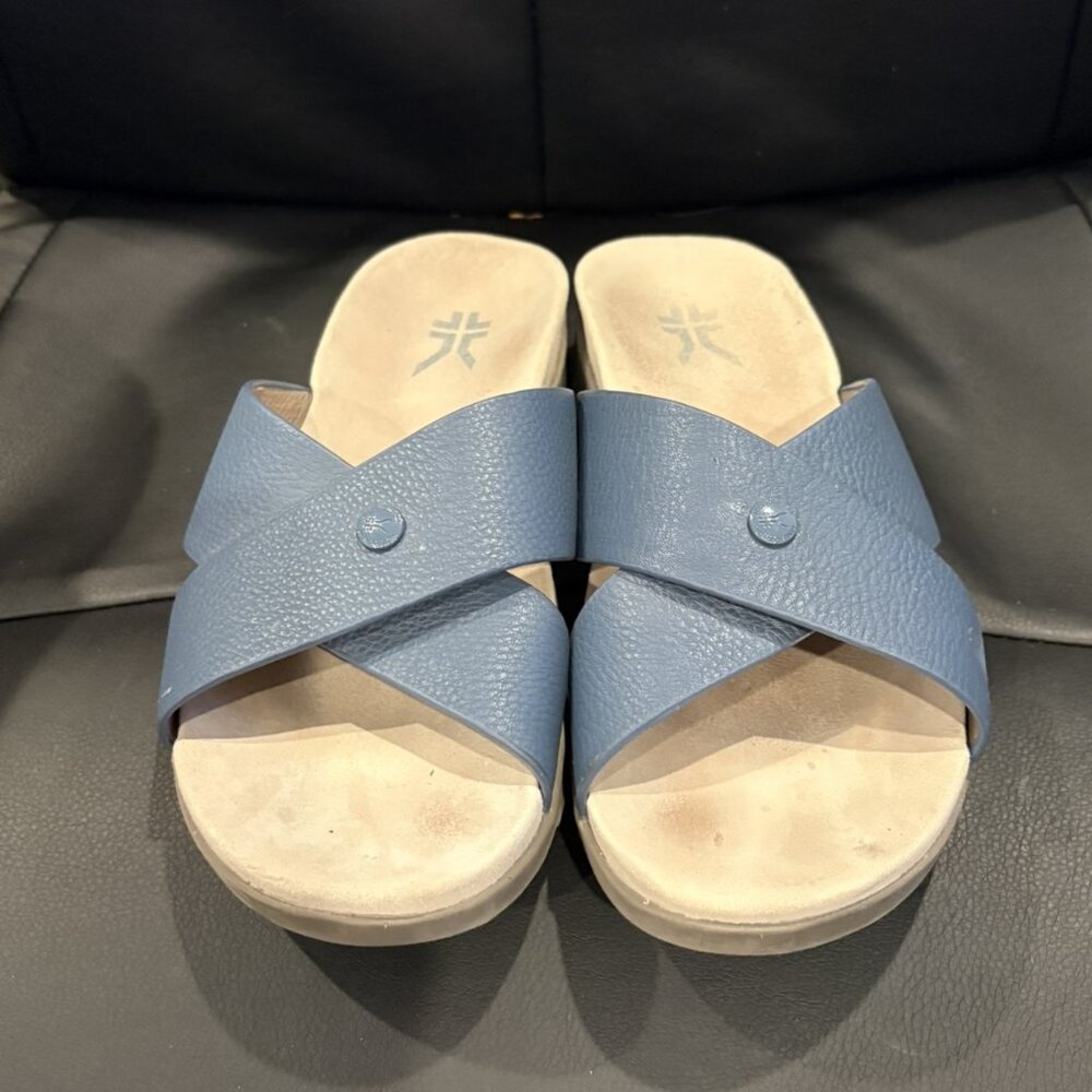 KURU Breeze Supportive Slide Sandal, Womens size 10,  Blue